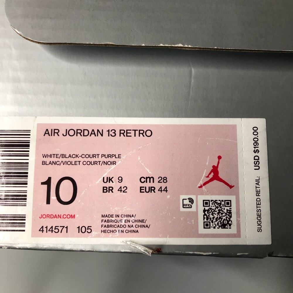 Air Jordan 13 Lakers Mens Size 10 Sneakers Shoes - Picture 9 of 9